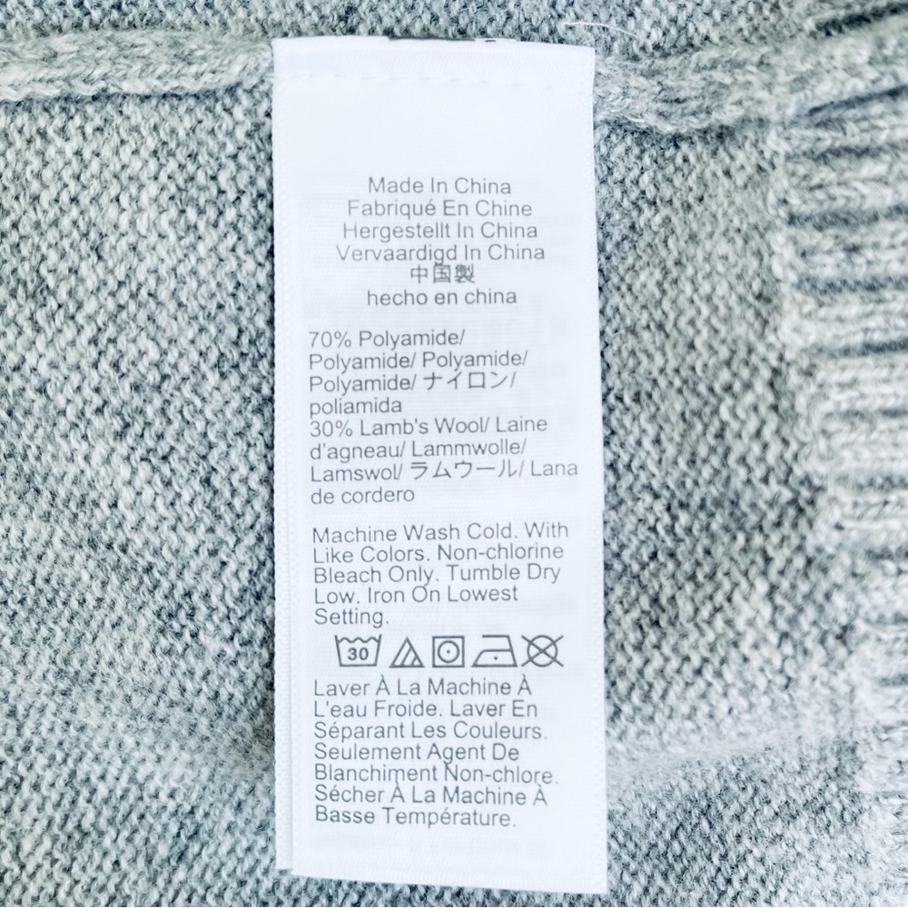 J. Crew Lambs Wool Blend Mens Knit Sweater Long Sleeves Crewneck  Pullover Gray - Picture 7 of 7